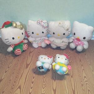 Hello Kitty  Plush 6” Lot Of 6 Three Ty  and One McDonald Read
